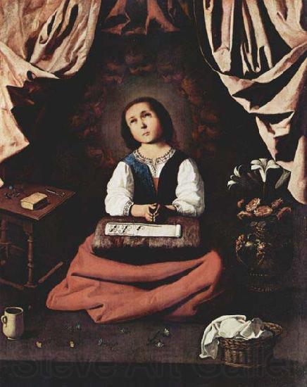 Francisco de Zurbaran The Young Virgin Norge oil painting art